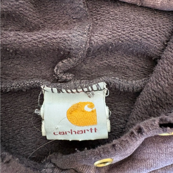 Carhartt vintage distressed l K132 pullover hoodie size large brown - Picture 6 of 11